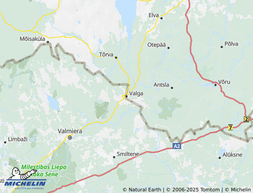MICHELIN Valga maakond map - ViaMichelin