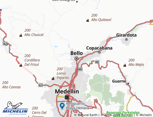MICHELIN Bello map - ViaMichelin
