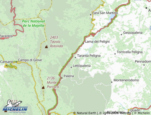Mapa MICHELIN Taranta Peligna - ViaMichelin