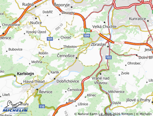 MICHELIN Černošice map - ViaMichelin