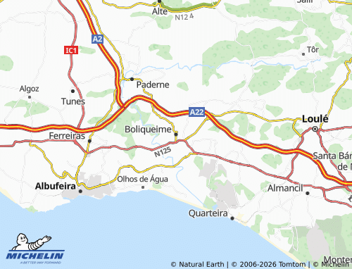 Mapa MICHELIN Boliqueime - ViaMichelin