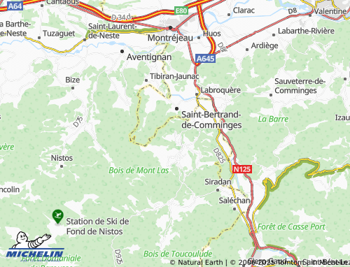 MICHELIN Aveux map - ViaMichelin