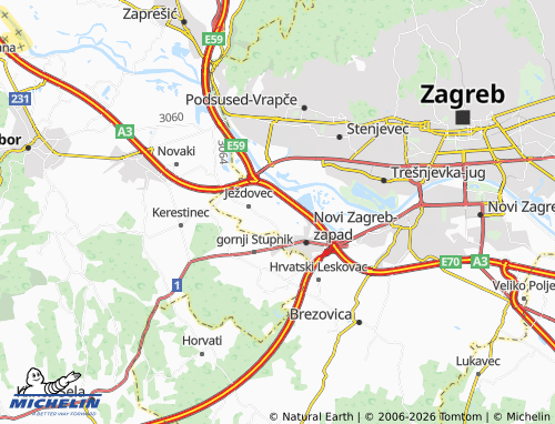 Mapa MICHELIN Kušnjačić - ViaMichelin