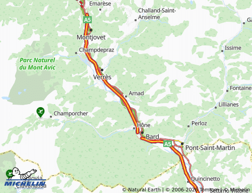 Carte MICHELIN Arnad - ViaMichelin