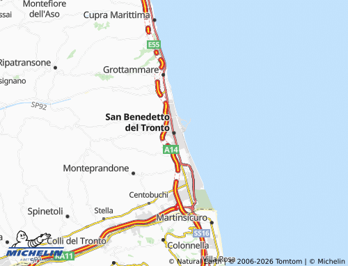 MICHELIN-Landkarte San Benedetto del Tronto - ViaMichelin