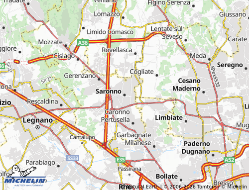 MICHELIN Saronno map - ViaMichelin