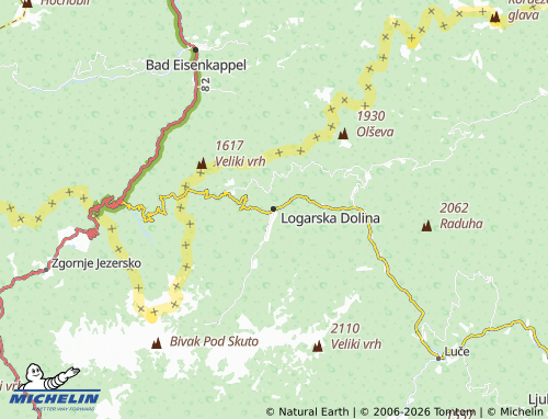 MICHELIN Logarska Dolina map - ViaMichelin