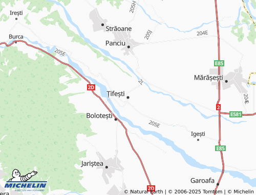 MICHELIN Țifești map - ViaMichelin