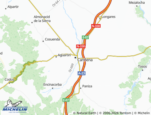 Mappa MICHELIN Cariñena - ViaMichelin