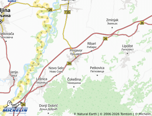 Mapa MICHELIN Prnjavor - ViaMichelin