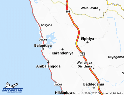 Mapa MICHELIN Karandeniya North - ViaMichelin
