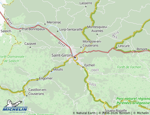 MICHELIN Saint-Girons map - ViaMichelin