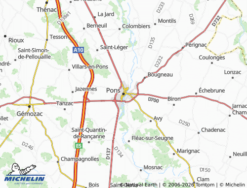 Mapa MICHELIN Pons - ViaMichelin