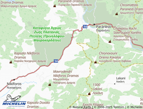 MICHELIN Ptelea map - ViaMichelin