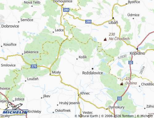 Mappa MICHELIN Košík - ViaMichelin