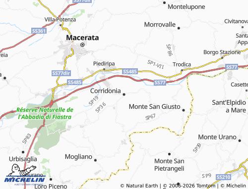 MICHELIN-Landkarte Corridonia - ViaMichelin