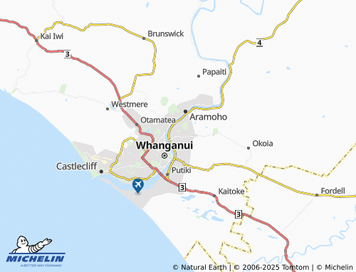 MICHELIN Whanganui East map - ViaMichelin