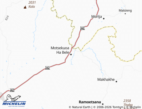MICHELIN Motsekuoa Ha Bele map - ViaMichelin