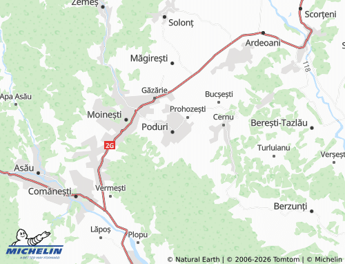 MICHELIN-Landkarte Poduri - ViaMichelin