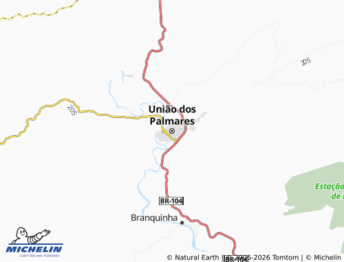 Kaart MICHELIN União dos Palmares - ViaMichelin