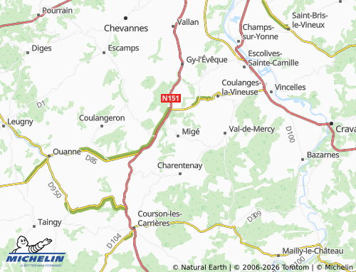 Mapa MICHELIN Migé - ViaMichelin