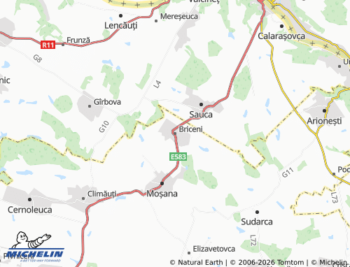 MICHELIN Briceni map - ViaMichelin