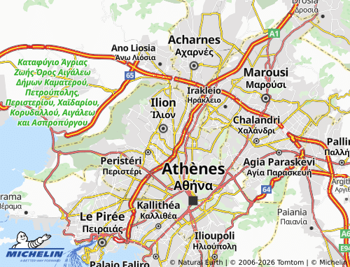 MICHELIN Agioi Anargyroi map - ViaMichelin