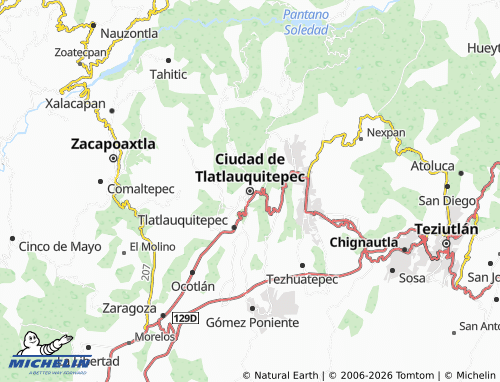 Mapa MICHELIN Ciudad de Tlatlauquitepec - ViaMichelin