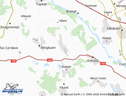 MICHELIN Ruginoasa map - ViaMichelin
