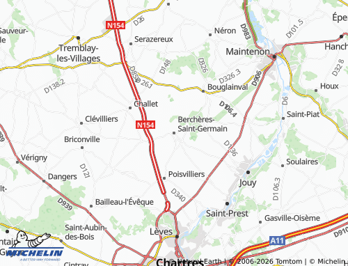 MICHELIN Berchères-Saint-Germain map - ViaMichelin
