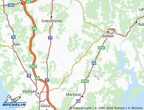 Mapa MICHELIN Bičići - ViaMichelin