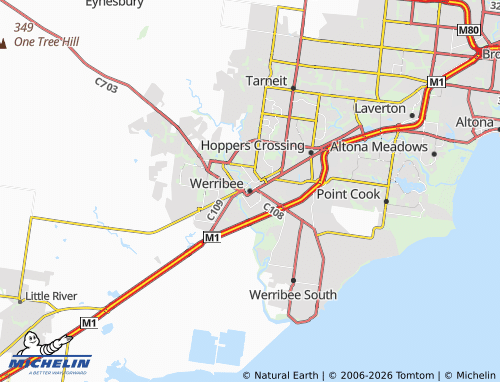 Carte MICHELIN Werribee - ViaMichelin