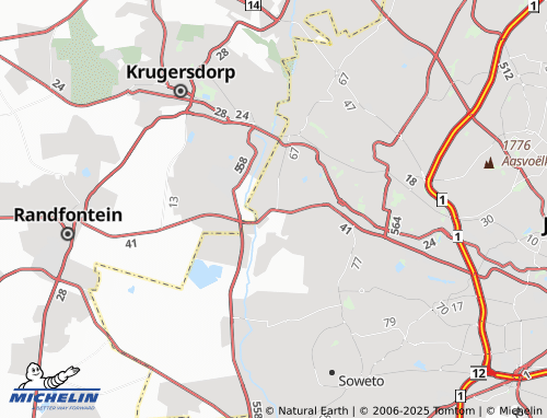 MICHELIN Witpoortjie Outlying map - ViaMichelin