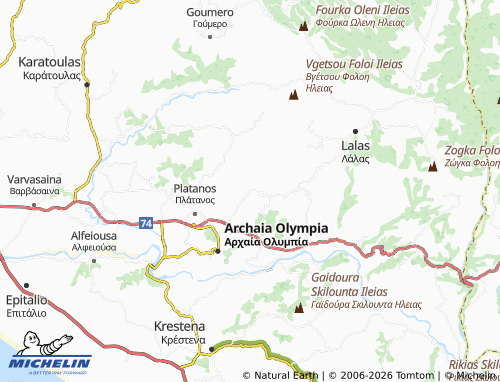 Carte MICHELIN Kladeos - ViaMichelin