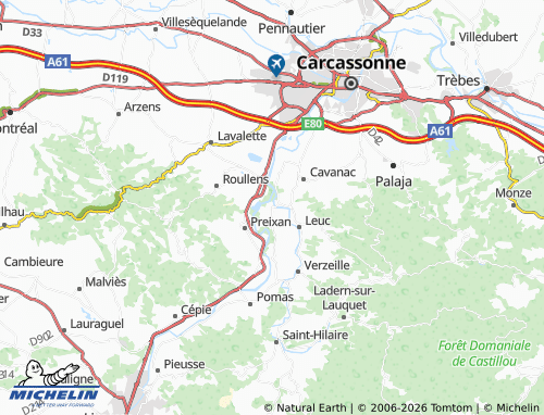 MICHELIN Couffoulens map - ViaMichelin