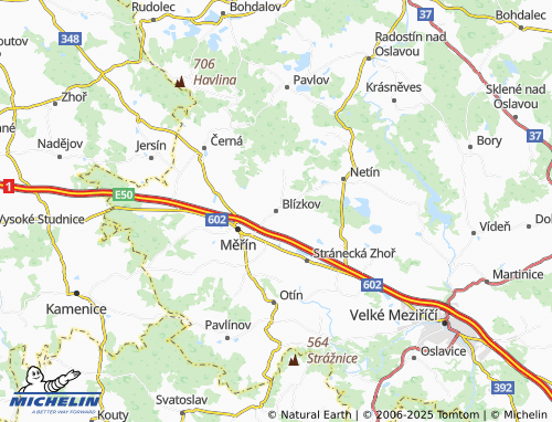 MICHELIN Blízkov map - ViaMichelin