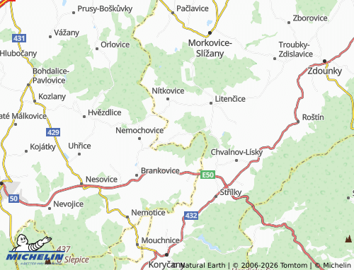 Mappa MICHELIN Kunkovice - ViaMichelin