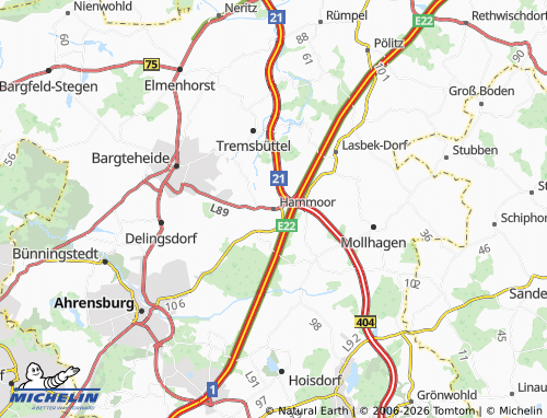 MICHELIN Hammoor map - ViaMichelin