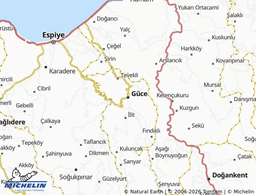 MICHELIN-Landkarte Güce - ViaMichelin