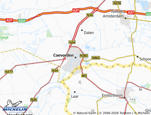 Kaart MICHELIN Coevorden - ViaMichelin
