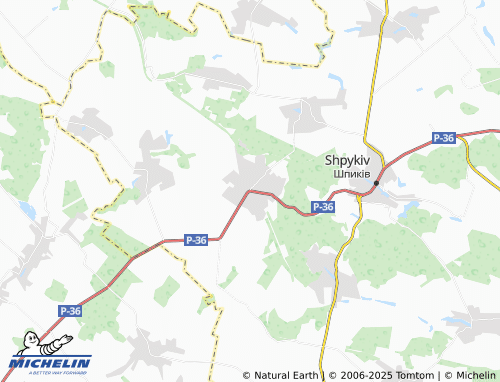 MICHELIN Rakhny Lisovi map - ViaMichelin