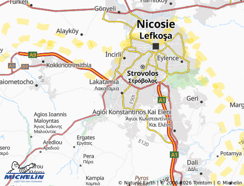 MICHELIN Lakatamia map - ViaMichelin