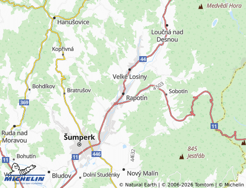 MICHELIN Rapotín map - ViaMichelin