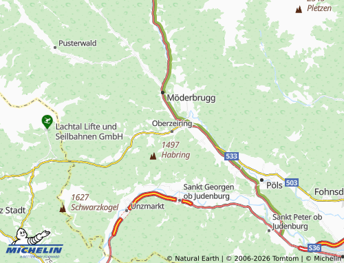 MICHELIN-Landkarte Oberzeiring - ViaMichelin