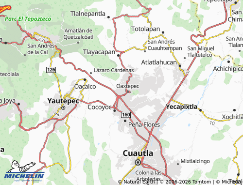 Mapa MICHELIN Colinas de Oaxtepec - ViaMichelin