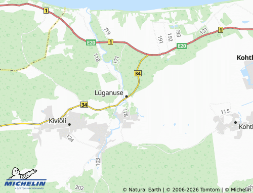 Carte MICHELIN Lüganuse vald - ViaMichelin