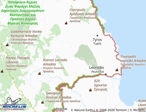 MICHELIN Ano Vaskina map - ViaMichelin