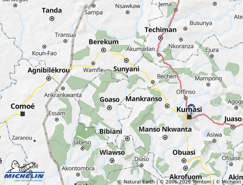 MICHELIN Asutifi map - ViaMichelin