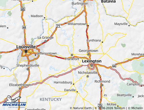 Mappa MICHELIN Kentucky - ViaMichelin