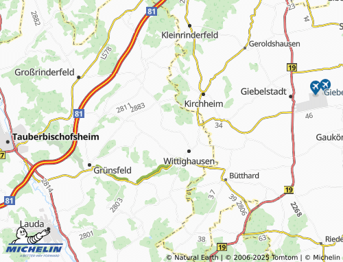 MICHELIN Poppenhausen map - ViaMichelin